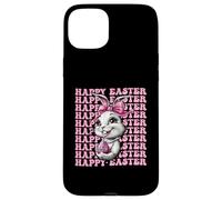 Happy Easter Bunny - Lazo de coqueta con lazo rosa Carcasa para iPhone 15 Plus