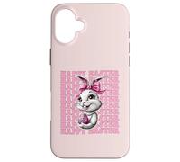 Happy Easter Bunny - Lazo de Coqueta con Lazo Rosa Carcasa para iPhone 16 Plus