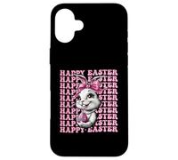 Happy Easter Bunny - Lazo de coqueta con lazo rosa Carcasa para iPhone 16 Plus