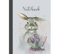 Happy Easter Bunny Notebook, Lined Notebook Journal 8.5 x11 in: Adorable Vintage Rabbit, Cute Aesthetic Spring Cover for Girls, Mums, Teachers and Students, Back to School Supplies