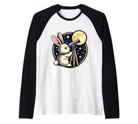 Happy Easter Bunny Rabbit Astrónomo Telescopio Astronomía Camiseta Manga Raglan