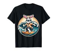 Happy Easter Bunny Rabbit Surfing Surfer Hombres Mujeres Niños Camiseta