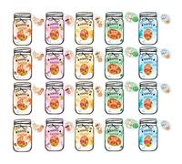 Happy Easter Cards - 20-Piece Spring Holiday Candy Holder for Boys and Girls | Easter Basket Stuffers Jar Cards for Children Teens Adults School Classroom Spring Gathering Party Celebration Fun