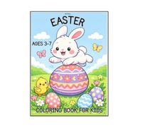 Happy Easter Coloring Book for Kids: Cute Bunnies, Chicks, Easter Eggs and Spring Scenes - Easy Coloring Pages for Toddlers and Preschool Kids