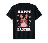 Happy Easter Cute Bunny Face with Bubble Gum Glasses Camiseta