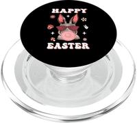 Happy Easter Cute Bunny Face with Bubble Gum Glasses PopSockets PopGrip para MagSafe