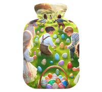 Happy Easter Day - Botella de agua caliente o fría con cubierta suave, bolsa de agua caliente para aliviar el dolor de cuello y hombros, 2 litros