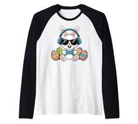 Happy Easter Day Girls Boys Easter, Funny Bunny Eggs Camiseta Manga Raglan