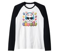 Happy Easter Day Girls Boys Easter, Funny Bunny Eggs Camiseta Manga Raglan
