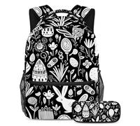 Happy Easter Day Smart Choice para estudiantes, juego de 2 bolsas escolares para niños con bolsa de viaje para libros, Multicolor#02, B：29.4x20x40cm P：19x7.5x3.8cm, Mochilas Daypack