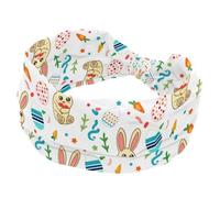Happy Easter Egg Bunny - Diadema elástica ancha para mujer, turbante suave, antideslizante, para yoga, entrenamiento, deporte, correr