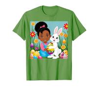 Happy Easter Egg Bunny Rabbit Afroamericano Niña Camiseta