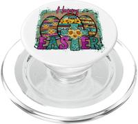 Happy Easter Egg Decor with Sunflower Cross For Christian PopSockets PopGrip para MagSafe