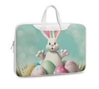 Happy Easter Eggs Bunny Tail1 - Maletín de cuero impreso para hombres y mujeres, viajes, negocios, oficina, bolsa para laptop, bolsa cruzada, Estilo blanco, 37x28cm