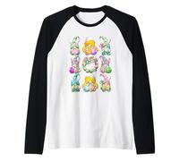 Happy Easter GNOME Graphic For Family Cute Egg Hunting Squad Camiseta Manga Raglan