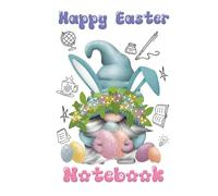 Happy Easter Gnome Notebook, Journal, A5/ 6 x 9 in, with "belongs to" inside front cover, Blank Lined pages: Gonk Watermark throughout, Handbag / ... Kids, Students, Children and Adults, All Ages