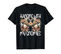 Happy Easter Graphic For Women and Kids Floral Spring Gnomes Camiseta
