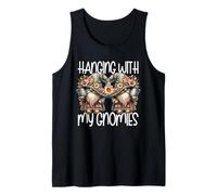 Happy Easter Graphic For Women and Kids Floral Spring Gnomes Camiseta sin Mangas