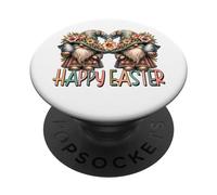 Happy Easter Graphic For Women Men Kids Floral Spring Gnomes PopSockets PopGrip Adhesivo
