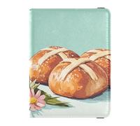 Happy Easter Hot Cross Buns - Soporte de cuero para pasaporte para viajes, dinero oculto y tarjetero, para documentos de viaje para mujeres