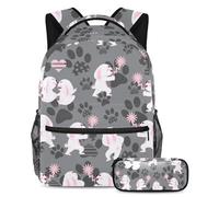 Happy Easter - Mochila con estuche, perfecta para niños, niñas y adolescentes, Multicolor#03, B：29.4x20x40cm P：19x7.5x3.8cm, Mochilas Daypack