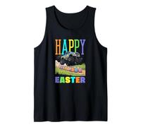 Happy Easter Monster Truck Cool Digger Niños Niños Niños Camiseta sin Mangas