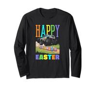 Happy Easter Monster Truck Cool Digger Niños Niños Niños Manga Larga
