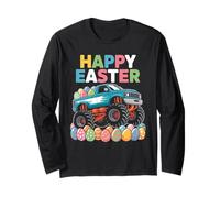 Happy Easter Monster Truck Huevos Decorados para Niños Manga Larga