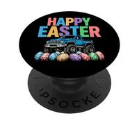 Happy Easter Monster Truck Huevos Niños PopSockets PopGrip Adhesivo