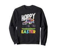 Happy Easter Monster Truck Purple Pickup Basket Huevos Niños Sudadera