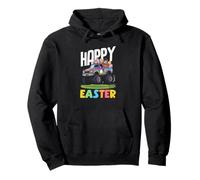 Happy Easter Monster Truck Purple Pickup Basket Huevos Niños Sudadera con Capucha