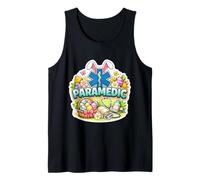 Happy Easter Paramedic EMT EMS Star of Life Bunny Eggs Orejas Camiseta sin Mangas
