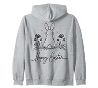 Happy Easter Pascua Conejo Flores Retro Vintage Estética Sudadera con Capucha