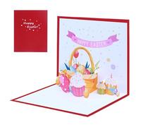 Happy Easter Pop Up, Easter Greeting Cards 6.1x4.92in Stylish Card Celebration Accessories, Minimalist Spring Souvenir, Holiday Postcards for Holidays