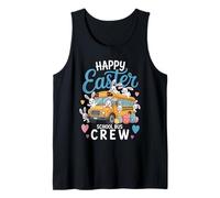 Happy Easter School Bus Crew Bunny Easter Eggs Bus Drivers Camiseta sin Mangas