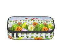 Happy Easter Spring Estuche para lápices para niñas y niños, ligero y duradero, bolsa organizadora de papelería escolar