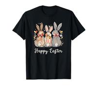 Happy Easter Three Spring Bunny Hoppy Soft Pastel Spring Camiseta