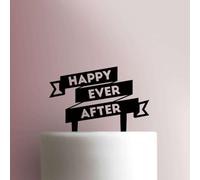 Happy Ever After - Decoración acrílica para tartas de 5 pulgadas de ancho/naranja