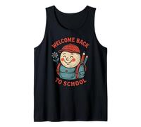 Happy Face Welcome Back To School - Lindo traje de profesor para mujer Camiseta sin Mangas