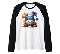 Happy Fall Coffee GNOME with Hot Cocoa Mug and Autumn Vibes Camiseta Manga Raglan