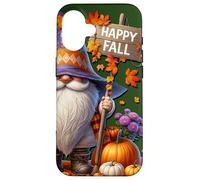 Happy Fall GNOME with Farm Fresh Pumpkins and Autumn Vibes Carcasa para iPhone 16
