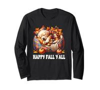 Happy Fall Yall Decor For Labrador Lover Cozy Autumn Vibes Manga Larga