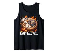 Happy Fall Yall For Puppy Lover and Australian Shepherd Mom Camiseta sin Mangas