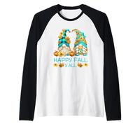 Happy Fall Yall Gnomies with Pumpkin For Autumn Fall GNOME Camiseta Manga Raglan