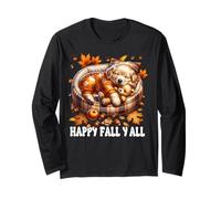 Happy Fall Yall Graphic For Women with Fall Golden Retriever Manga Larga