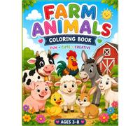 Happy Farm Animals Coloring Book for Kids Ages 3-8: Cute & Easy Farm Animal Coloring Pages Featuring Cow, Pig, Duck, Rabbit, Donkey, Goat, Rooster, Sheep and More | Large 8.5 × 11 Inch Pages