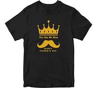 Happy Father's Day Black Mens Women T Shirt 100% Cotton Fathor Crown King Papa Dad Family Love Gifts T-Shirt Black XXL
