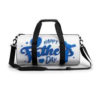 Happy Father's Day - Bolsa de deporte cilíndrica para gimnasio con corazón azul y corbata para mujer y hombre, con correa para el hombro