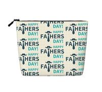 Happy Fathers Day - Bolsa de maquillaje para uso diario, cáñamo falso, organizador de artículos de aseo de viaje, gran capacidad, resistente al agua