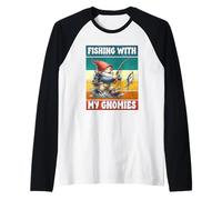 Happy Fathers Day Grandpa Gnome Love Fishing Graphic For Dad Camiseta Manga Raglan